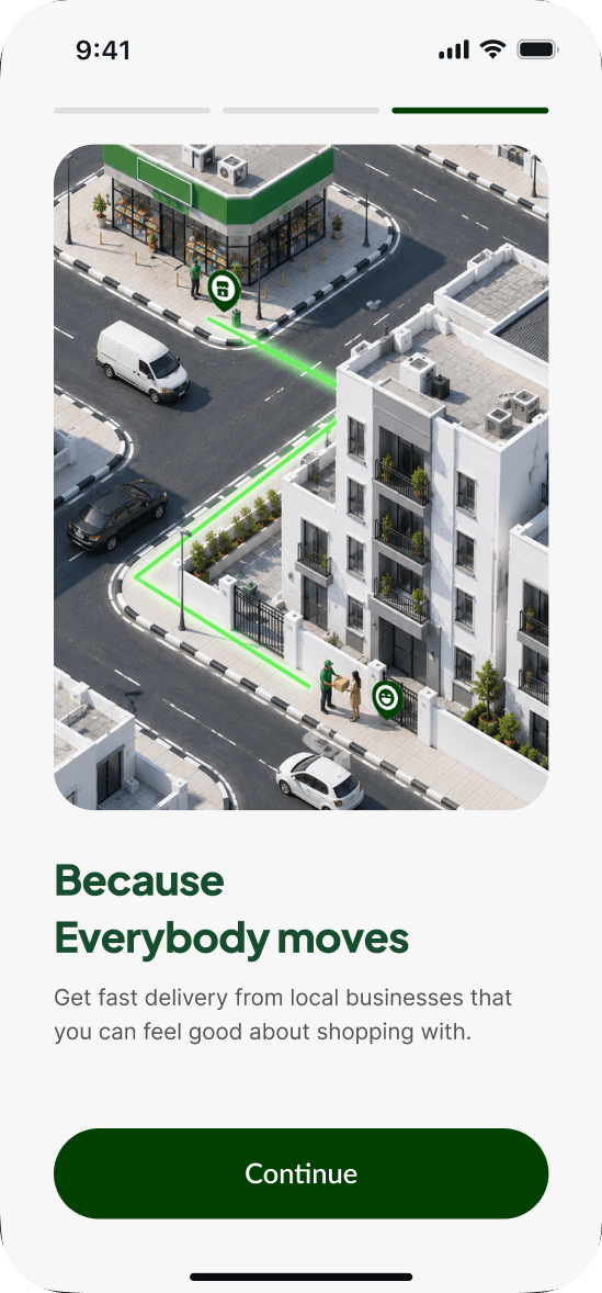 The Bizlo app following a delivery across the neighbourhood